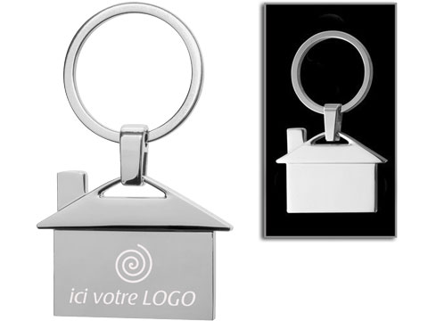 Porte clés publicitaire en métal gravé au laser